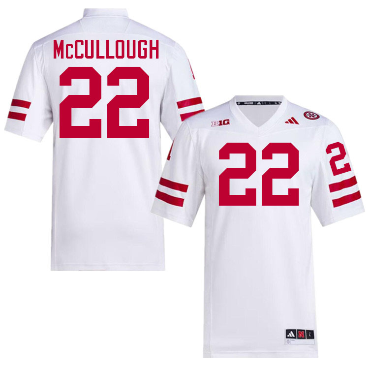 Nebraska Cornhuskers #22 Dasan McCullough College Football Jerseys Stitched-White Nebraska Cornhuskers #22 Dasan McCullough College Football Jerseys Stitched-White